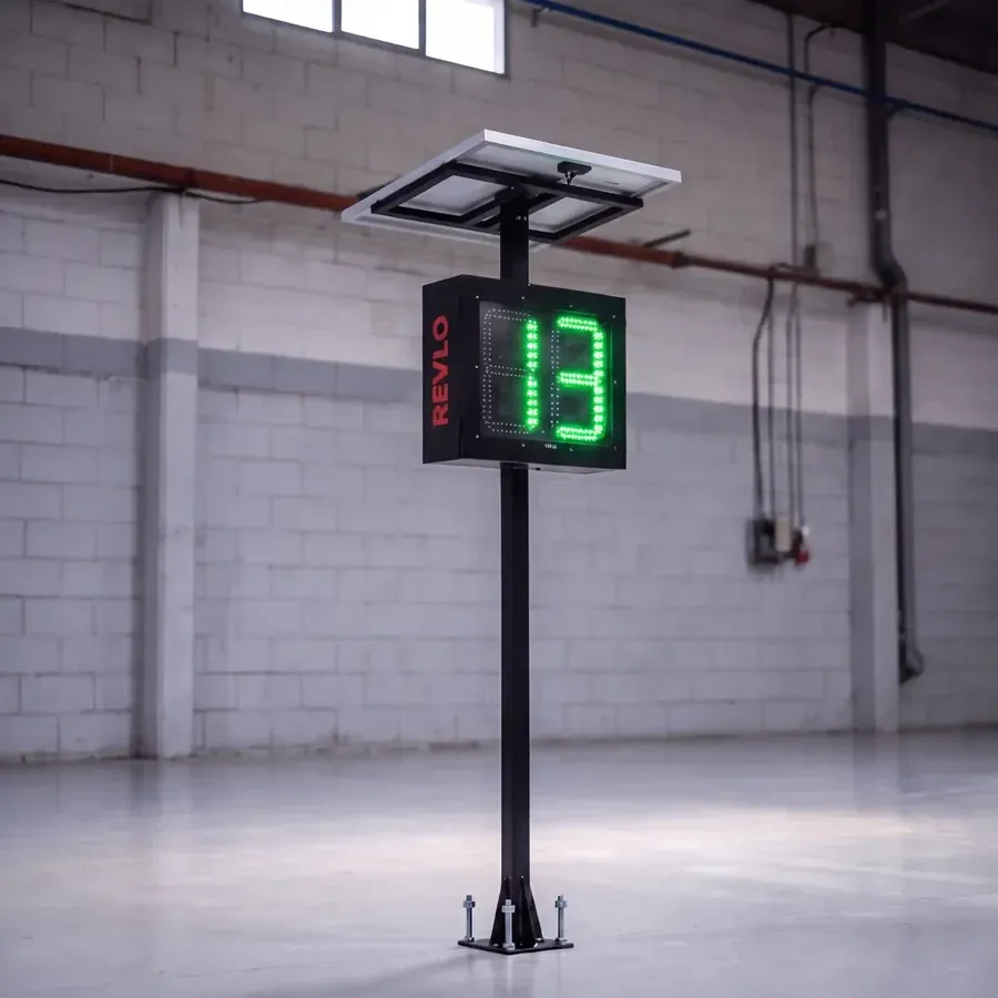 Lombada eletrônica Revlo com painel solar e indicador de velocidade em LED